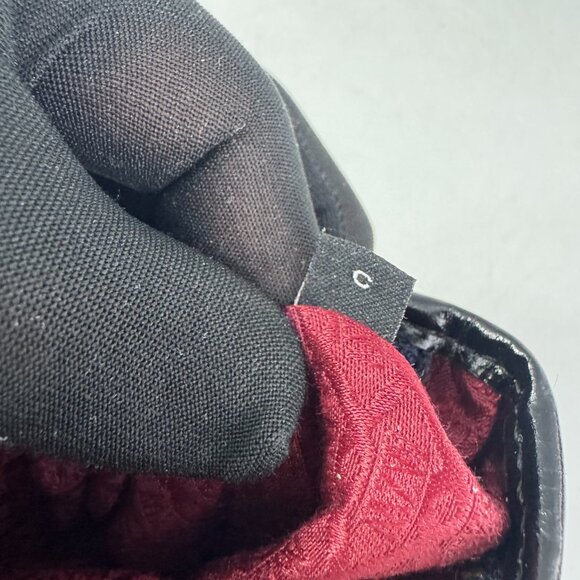 MZ Wallace Women Navy Zip Up Pouch Wristlet Canvas Patent Leather Trim - Picture 12 of 12